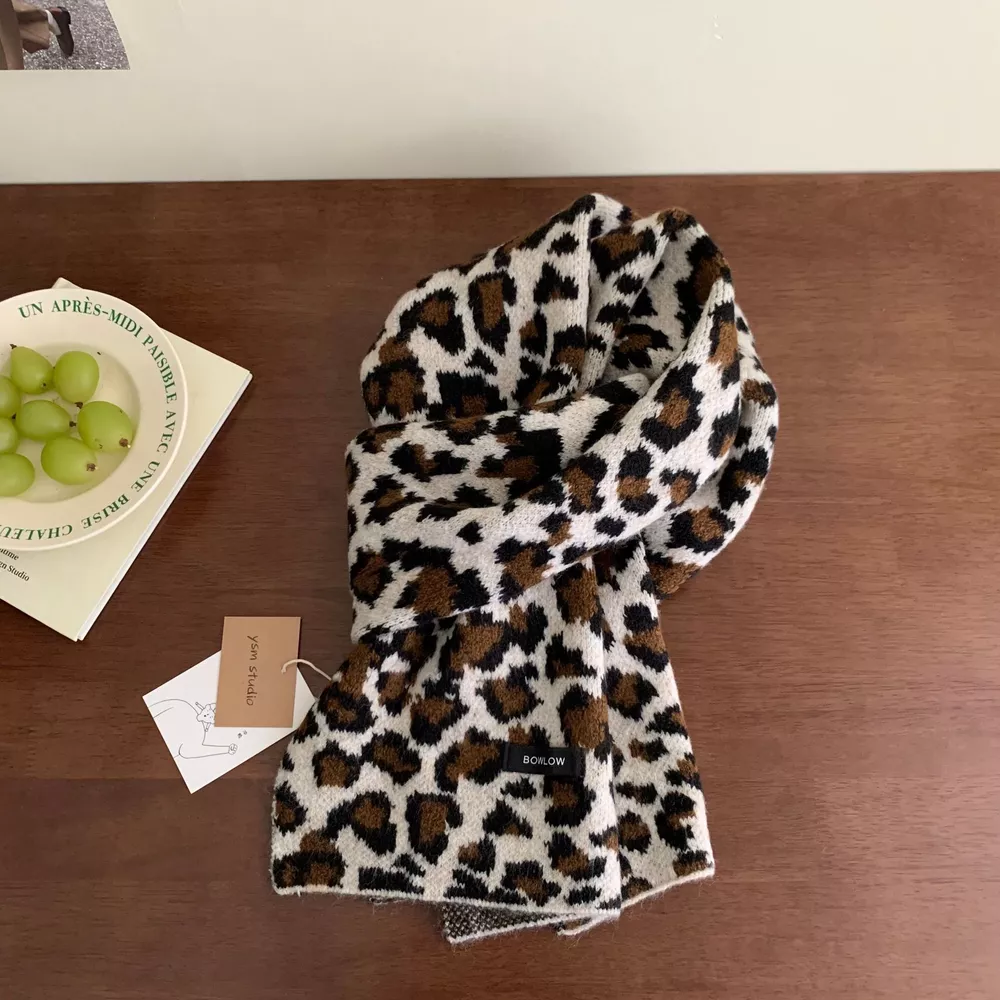 Animal Print Plush Winter Scarf, image 8
