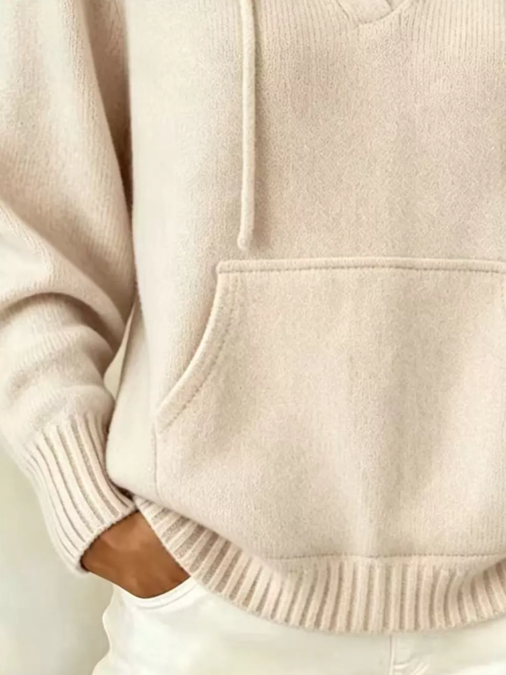 Drawstring Kangaroo Pocket Hooded Sweater, image 11