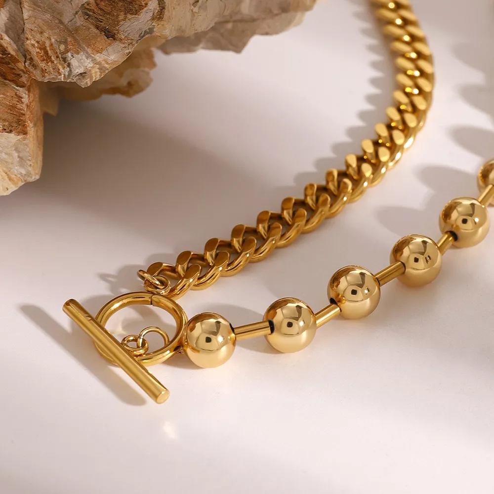 18K Gold-Plated Toggle Clasp Necklace, image 4
