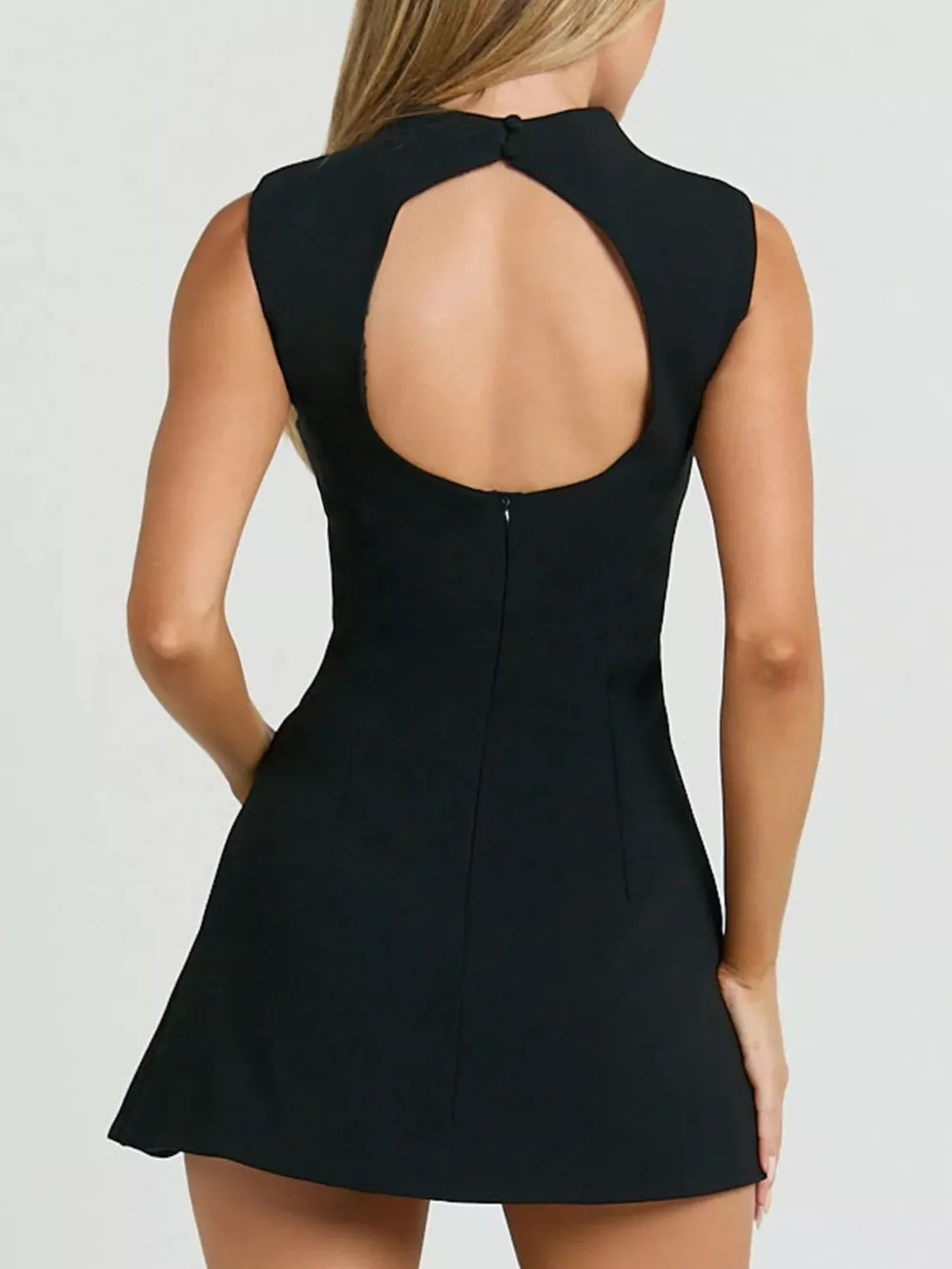 Mock Neck Sleeveless Mini Dress, image 5