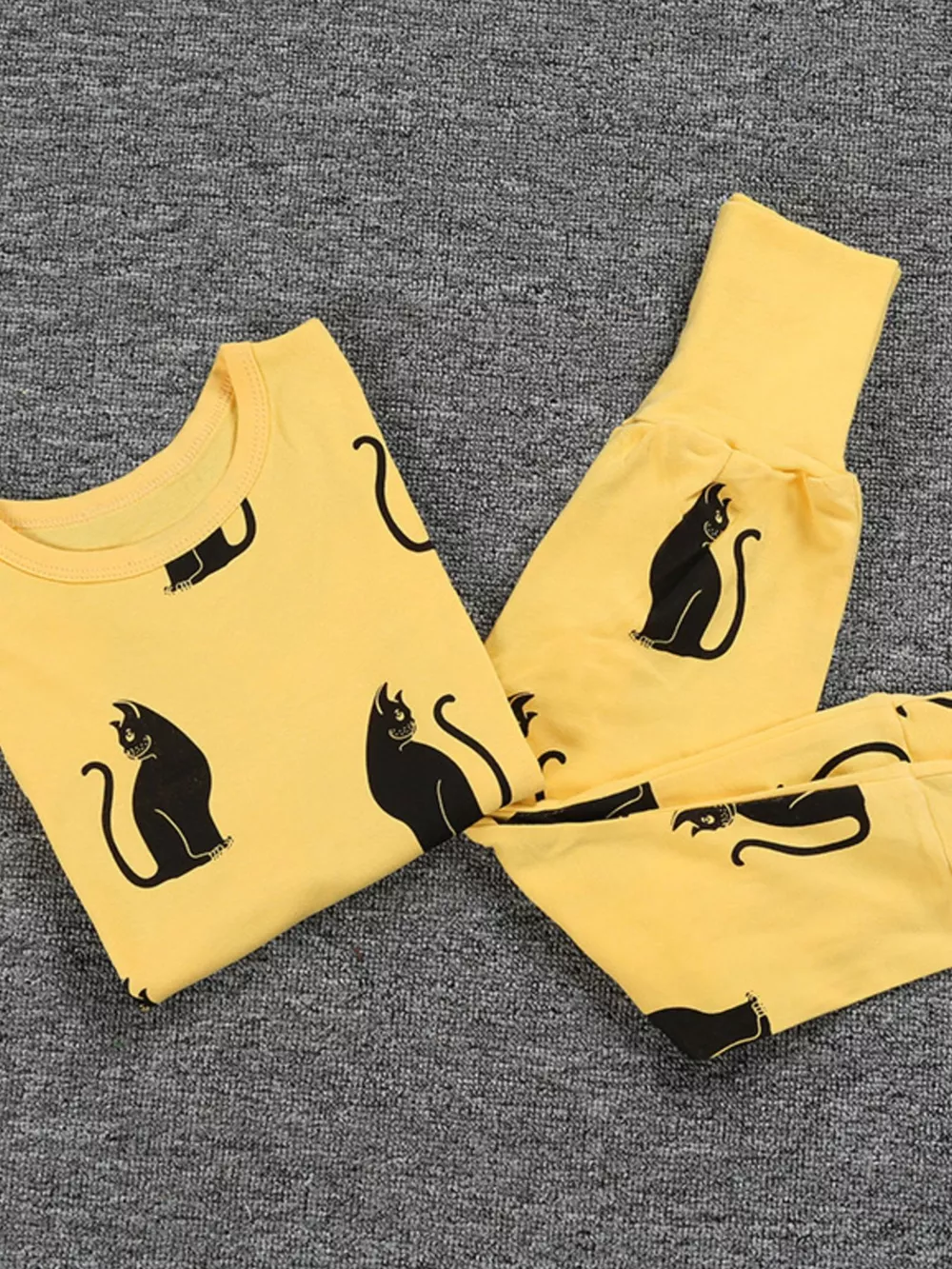 Children's Cute Cat Print Long Sleeve Top and Pants Set, image 3