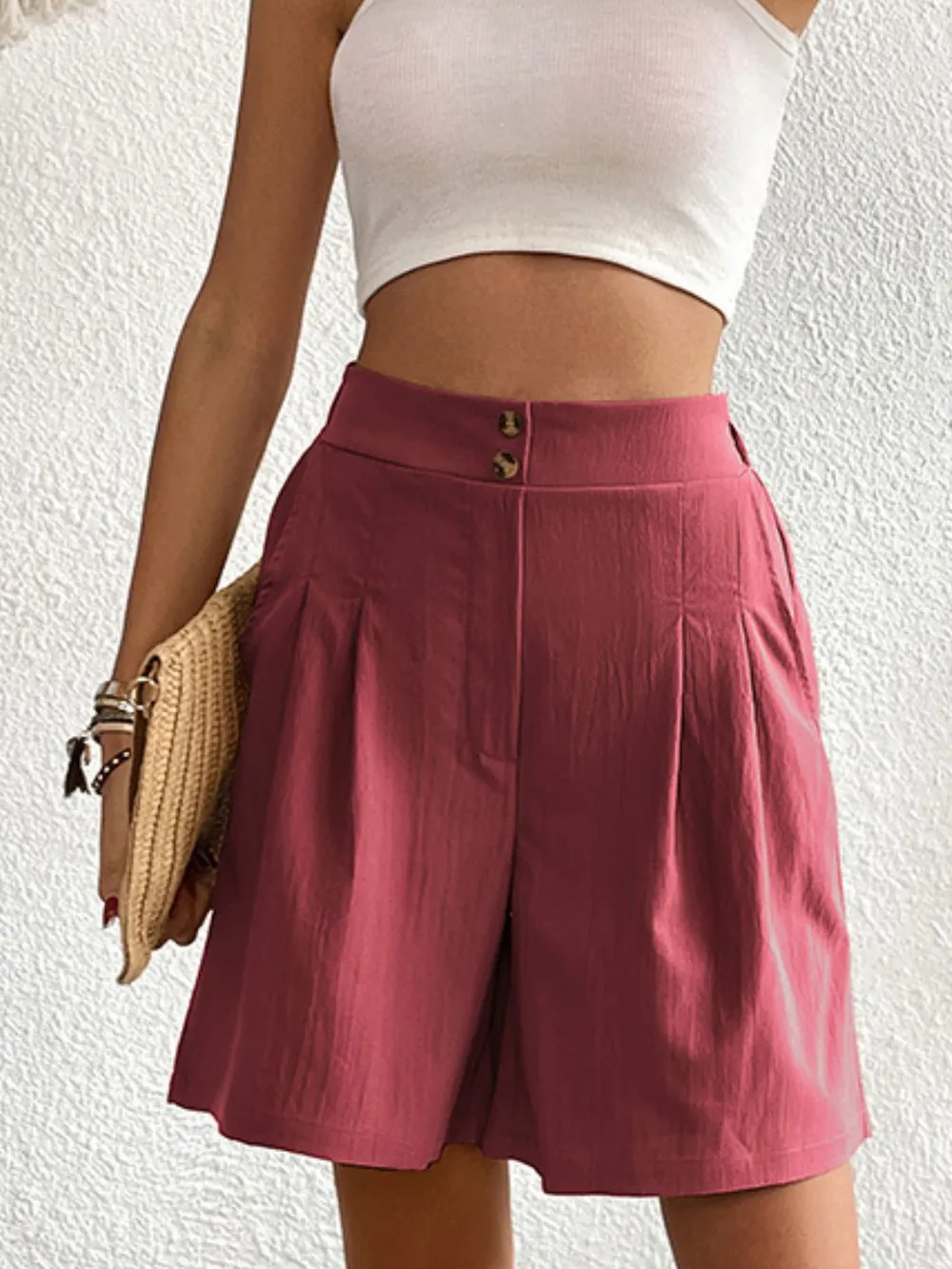 High-Waisted Pleated Shorts, image 34