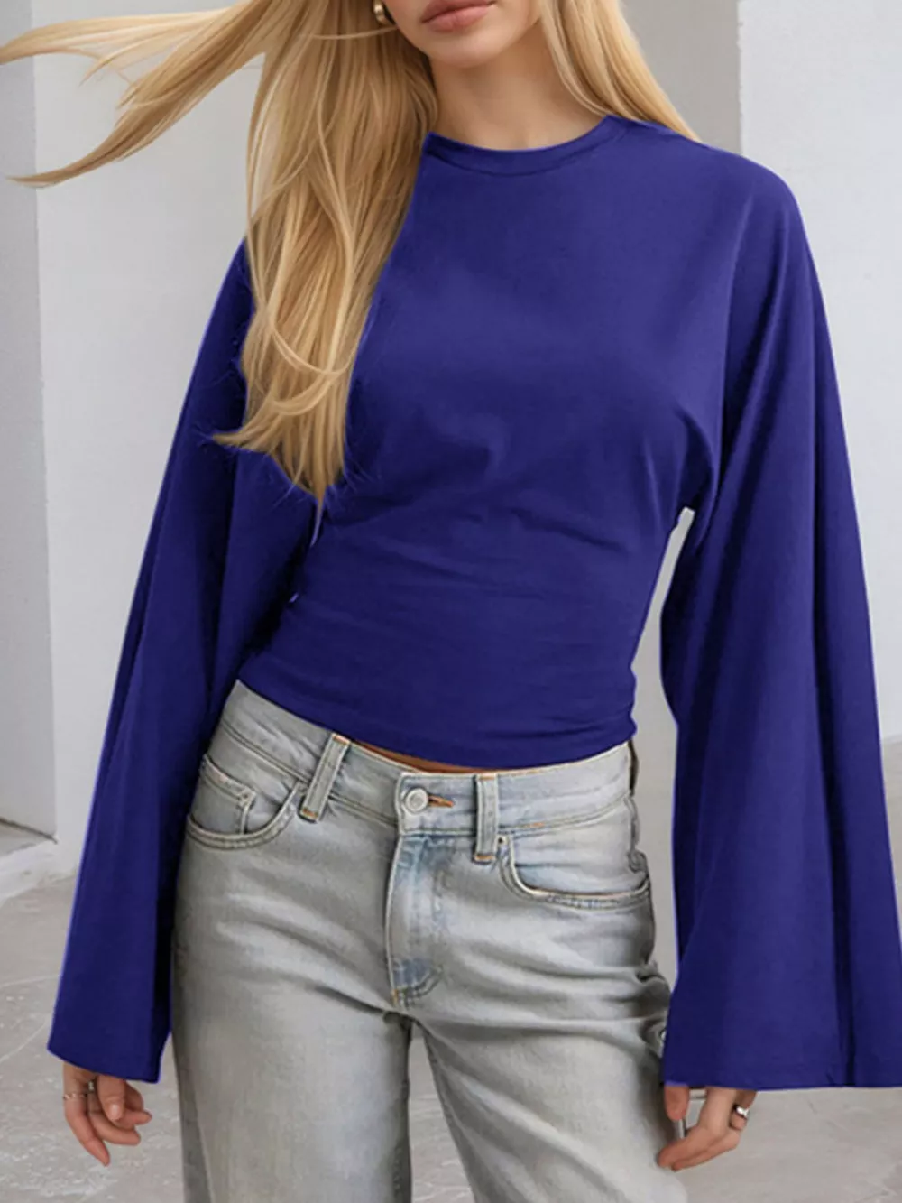 Full Size Long Sleeve Fitted T-Shirt Plus Size, image 22