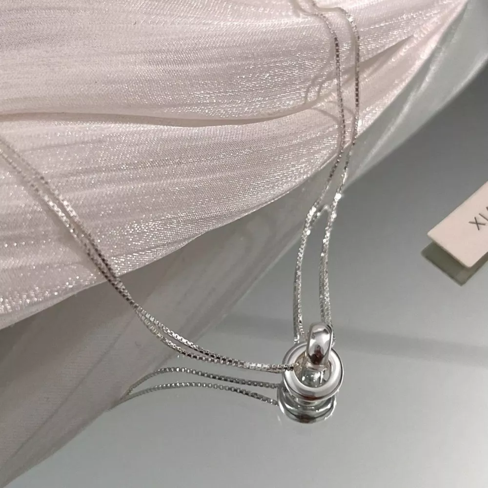 Double Strand 925 Sterling Silver Necklace, image 3