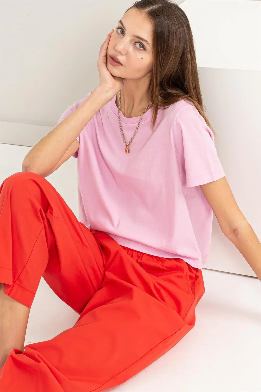 Round Neck Cropped T-Shirt, image 3