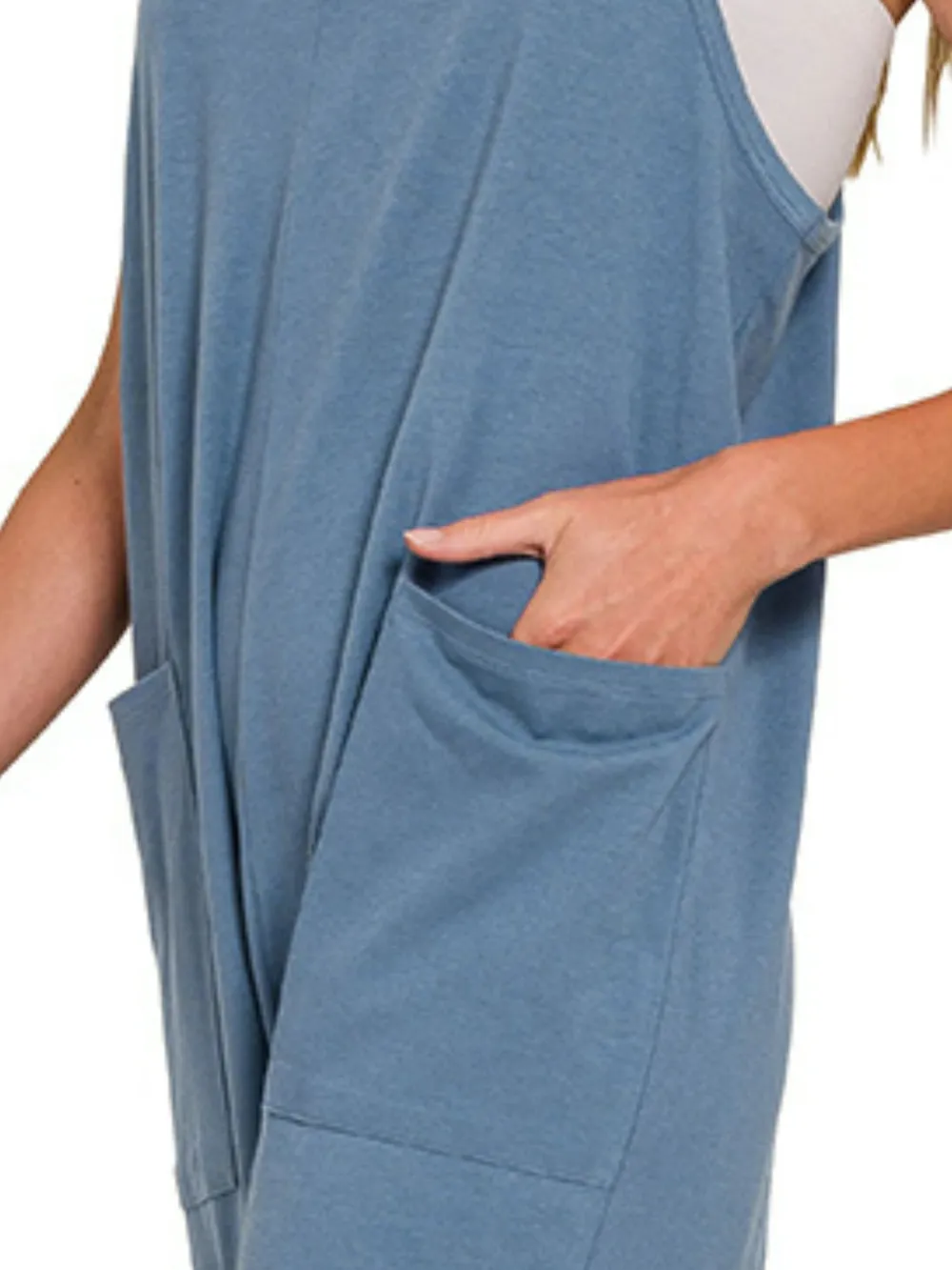 Spaghetti Strap Pocketed Jumpsuit, image 2