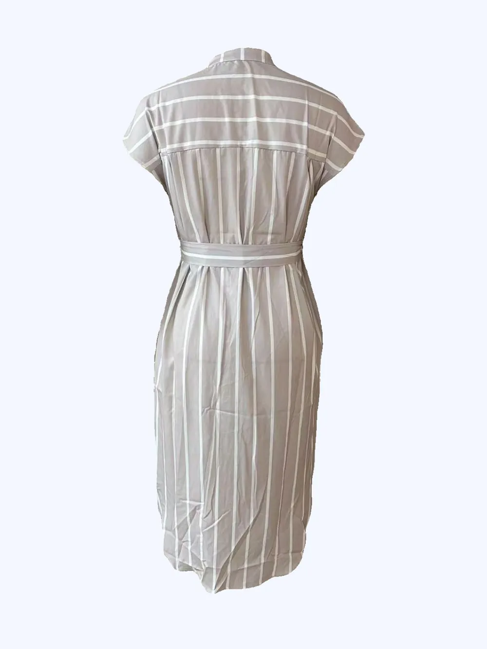 Striped Tie Waist Short Sleeve Dress, image 5