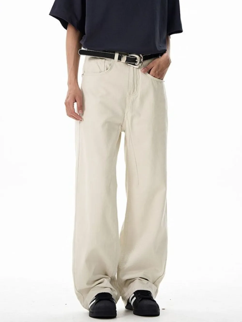 Men's Washed Wide-Leg Cargo Pants, image 10