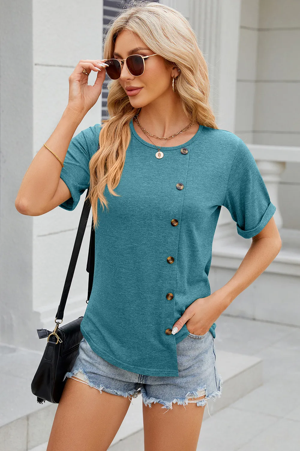 Round Neck Short Sleeve T-Shirt, image 17