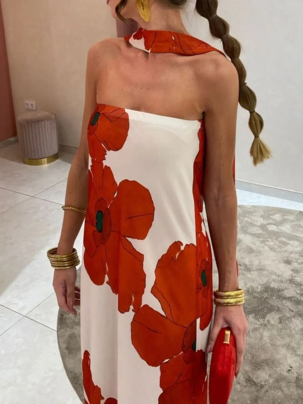 Printed Tube Maxi Dress, image 17