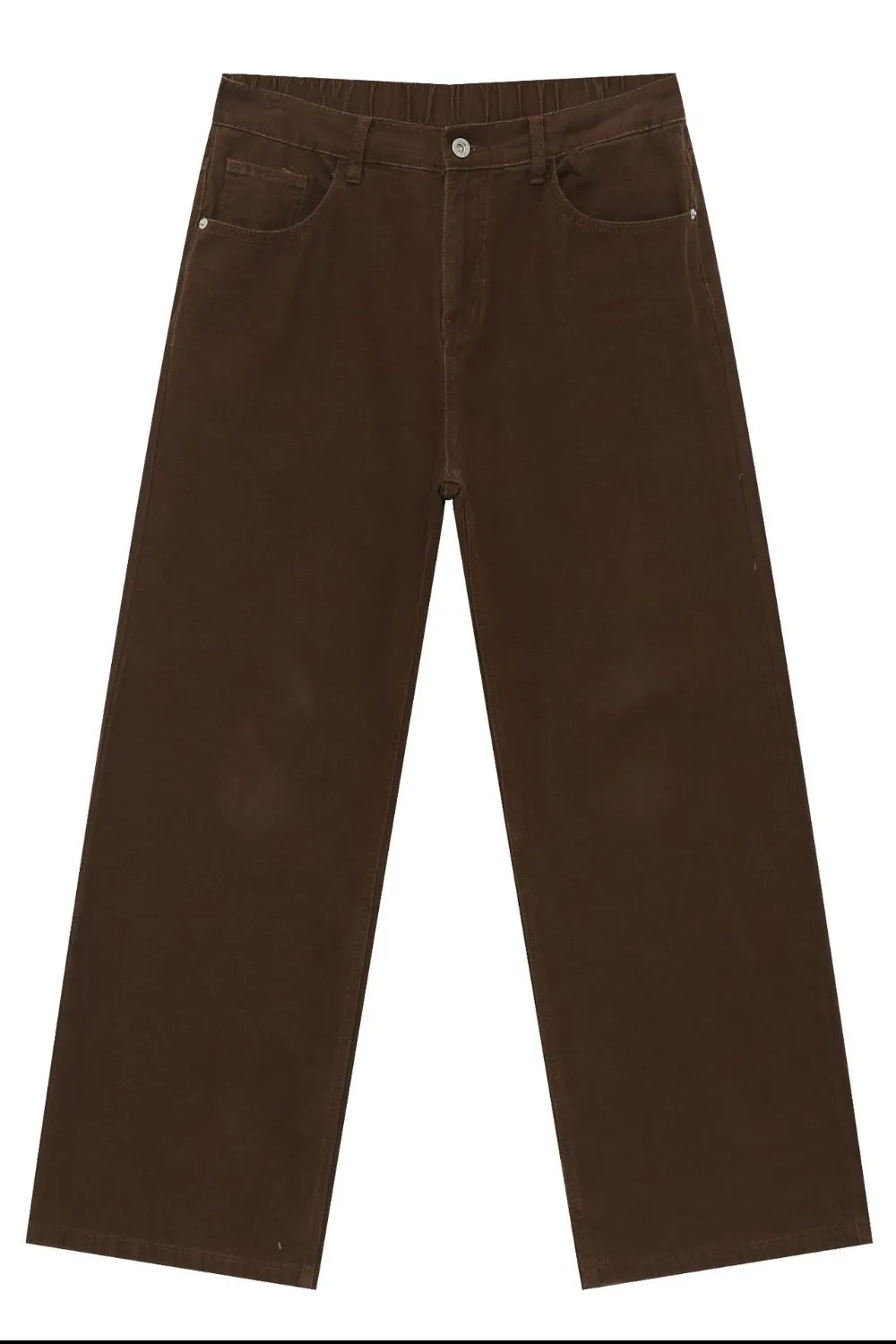 Men's Half Elastic Waist Jeans with Pockets