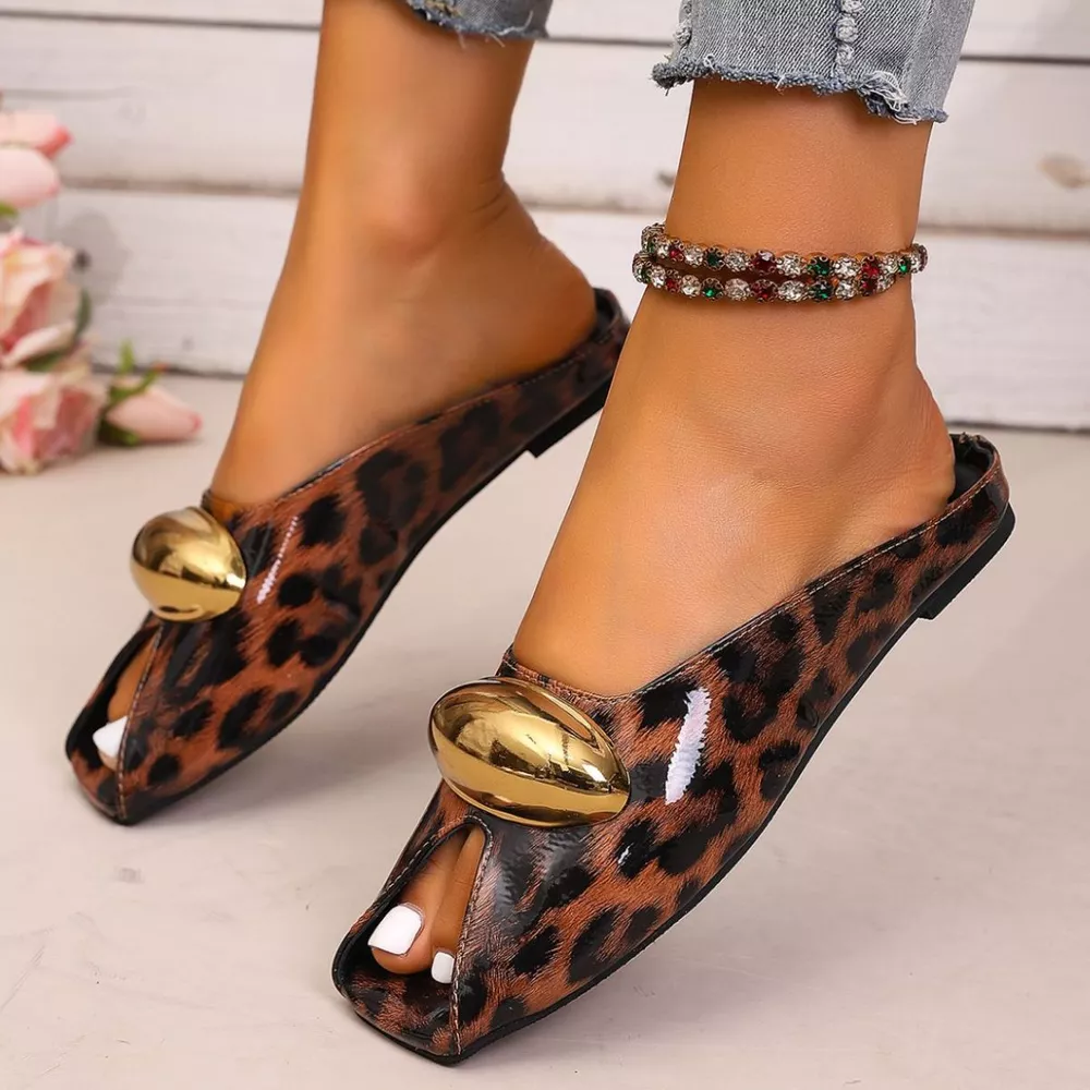 Leopard Open Toe Sandals, image 3