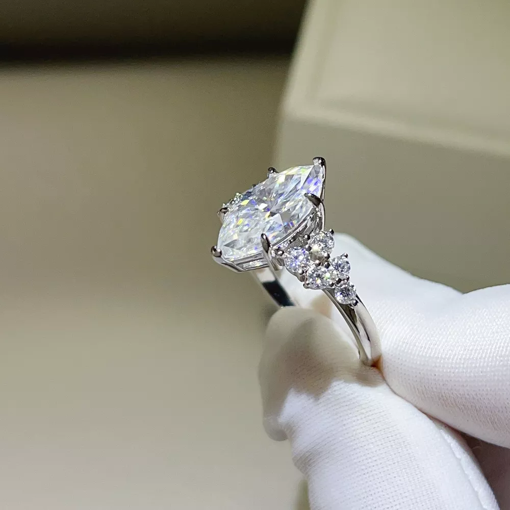 5 Carat 925 Sterling Silver Moissanite Ring, image 5