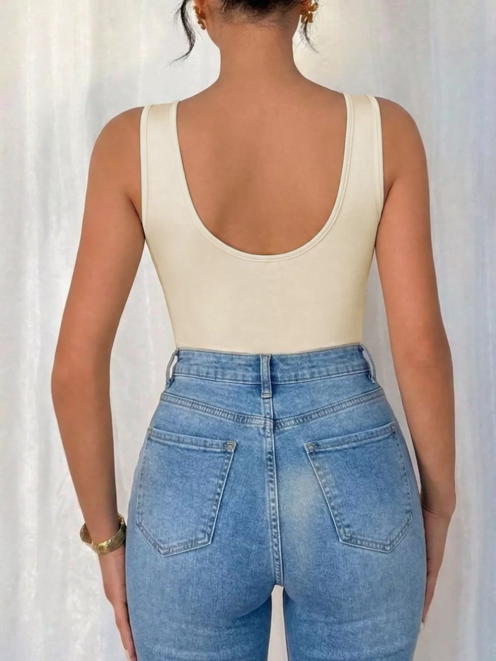 Cowl Neck Sleeveless Bodysuit, image 3