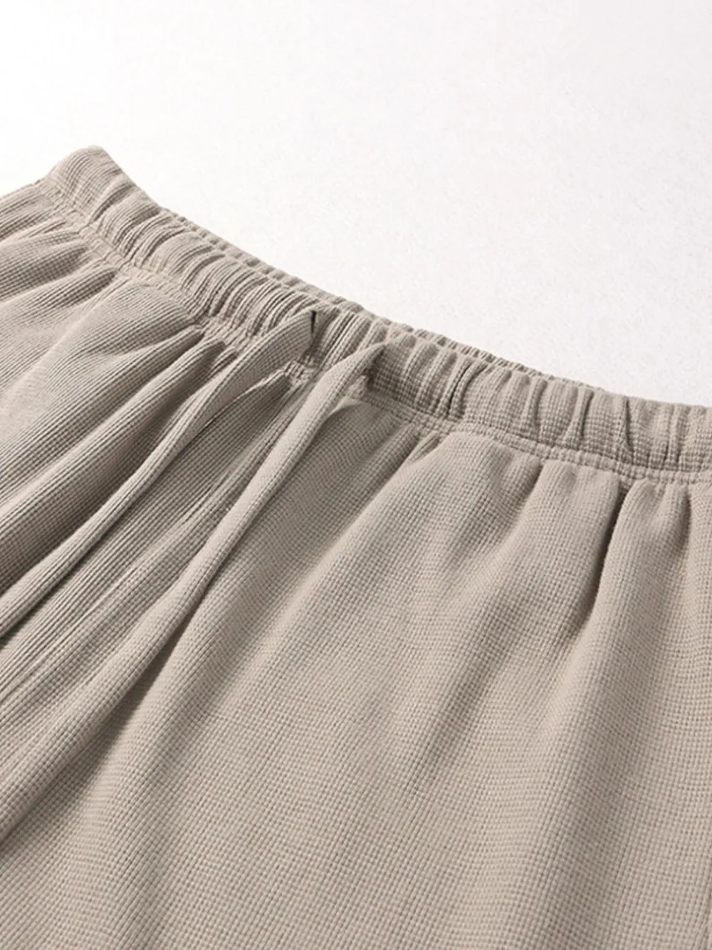 Men's Drawstring Waffle Shorts with Pockets, image 15