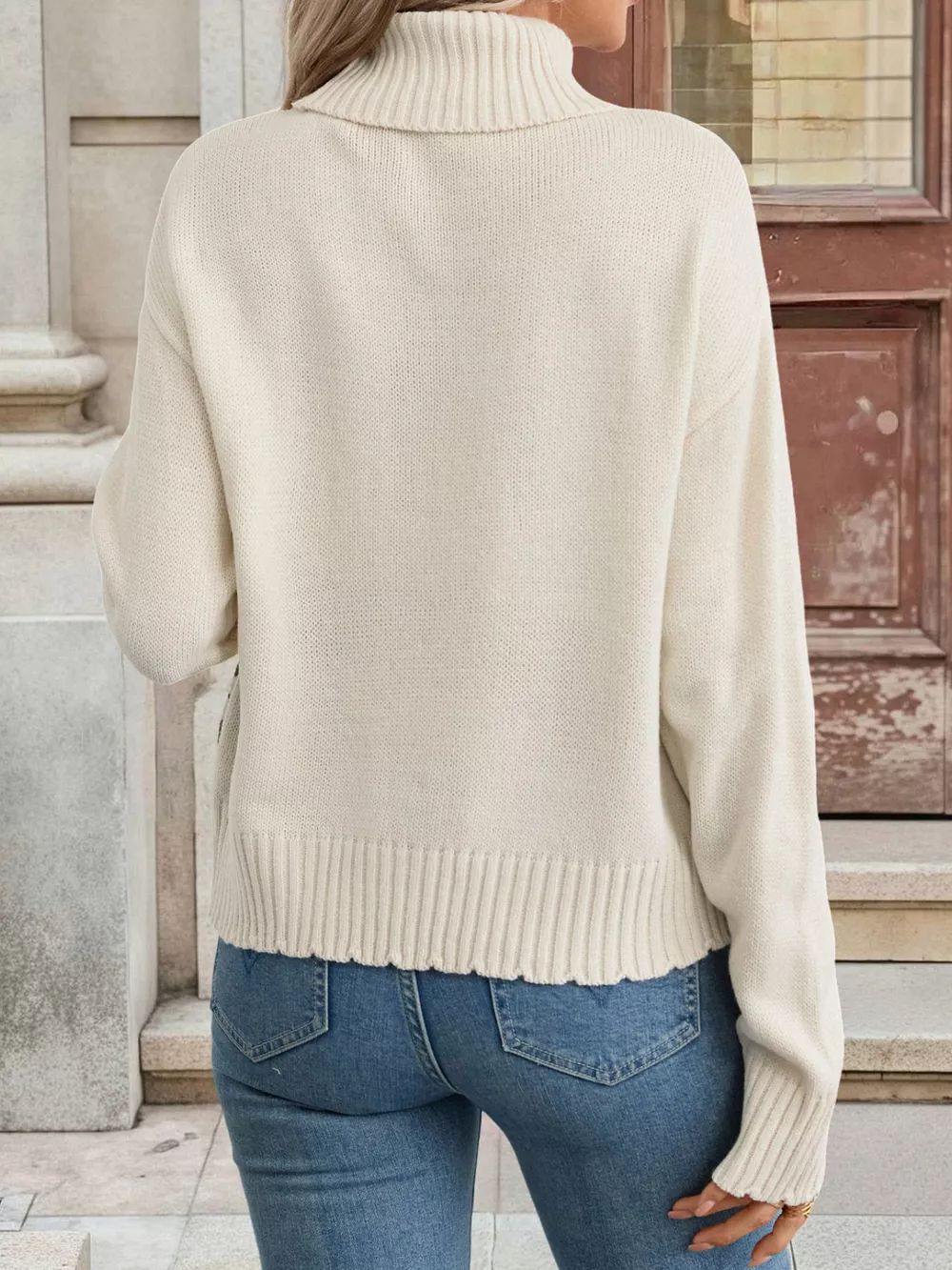 Cable Knit Turtleneck Sweater, image 6