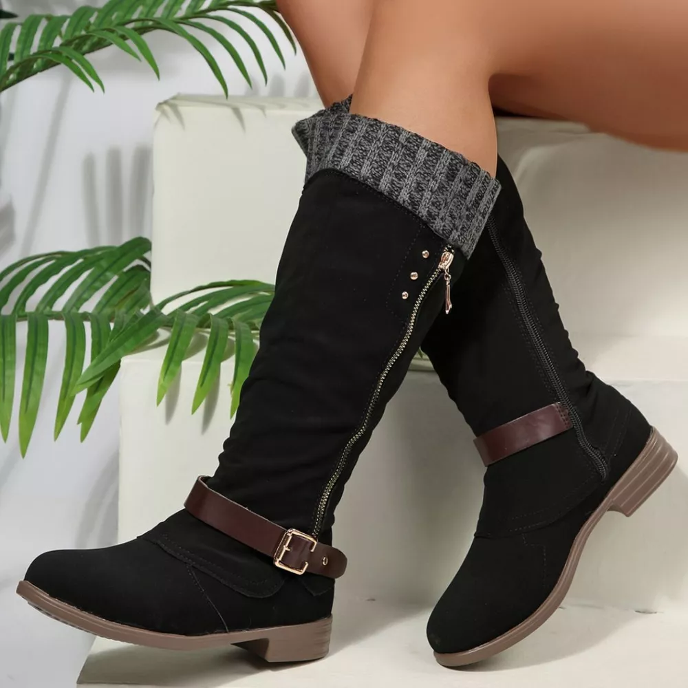 Round Toe Block Heels Boots, image 14