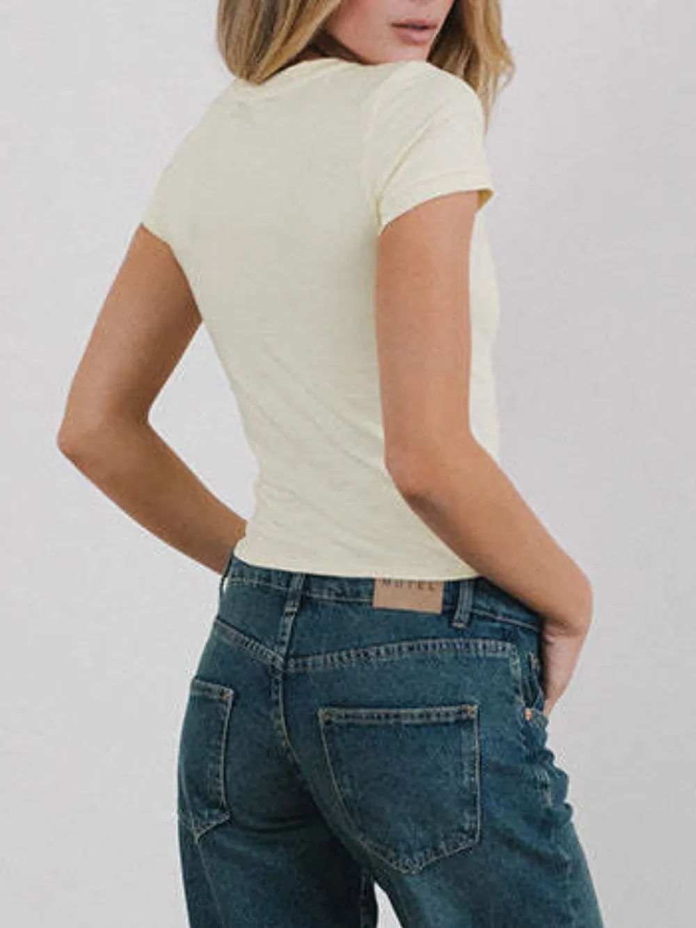 Letter Round Neck Short Sleeve T-Shirt, image 30