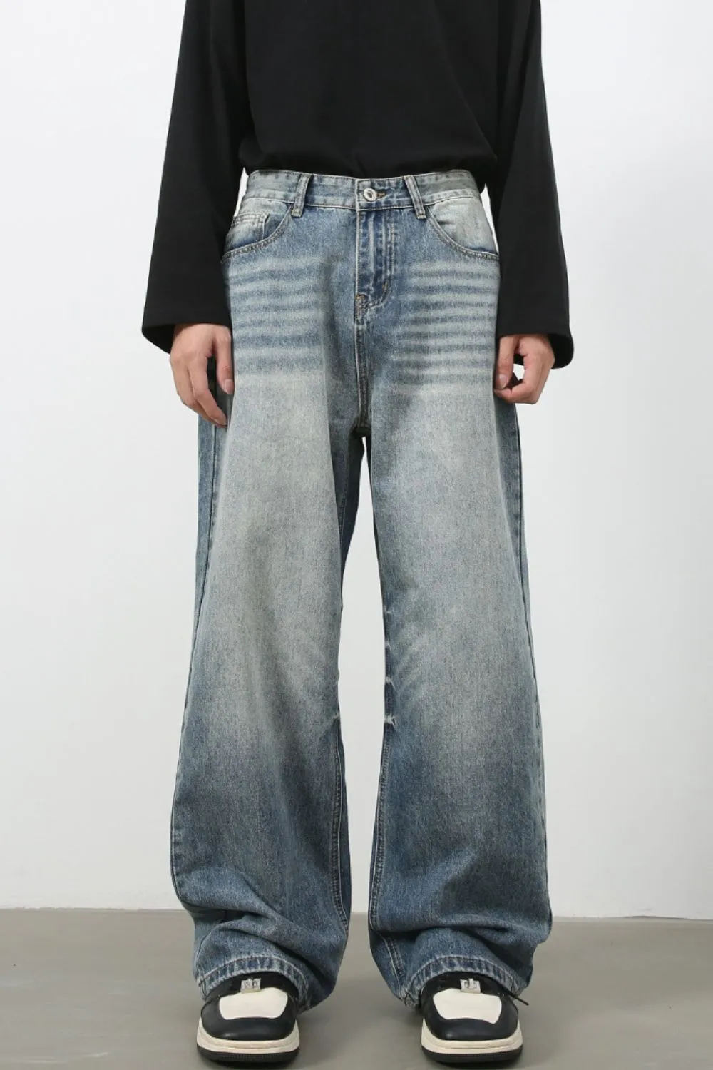 Men's Wide Leg Jeans with Pockets