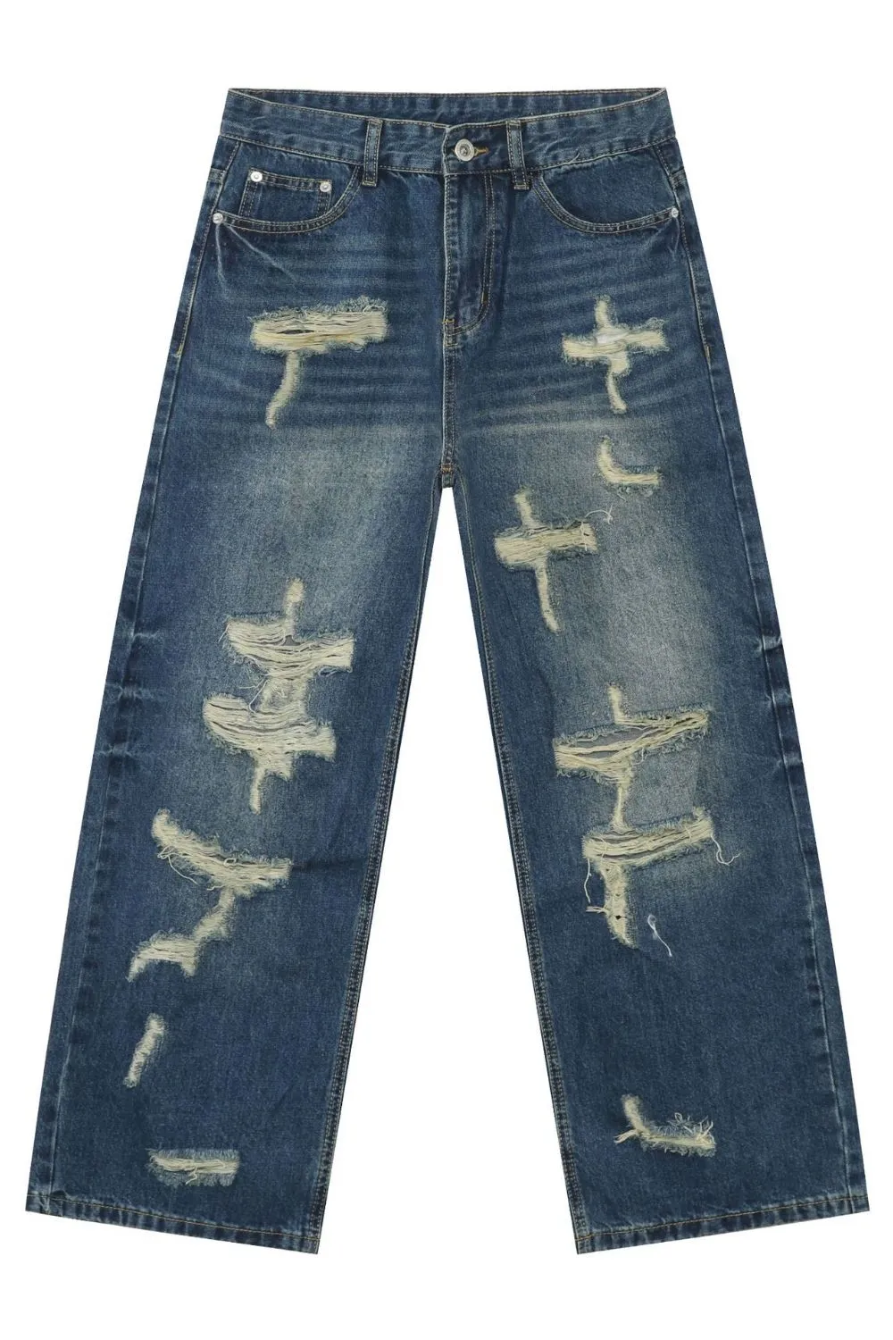 Men's Distressed Jeans with Pockets, image 5