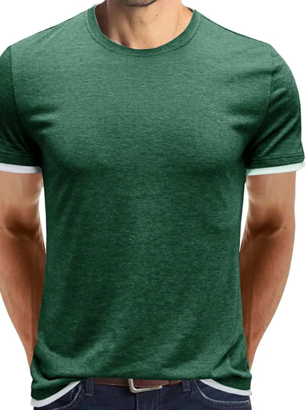 Men‘s Classic Contrast Trim Crew Neck T-Shirt, image 10