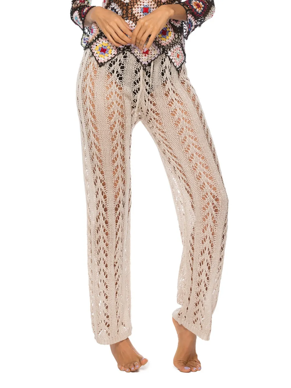 Cutout Drawstring High Waist Swim Pants, image 10
