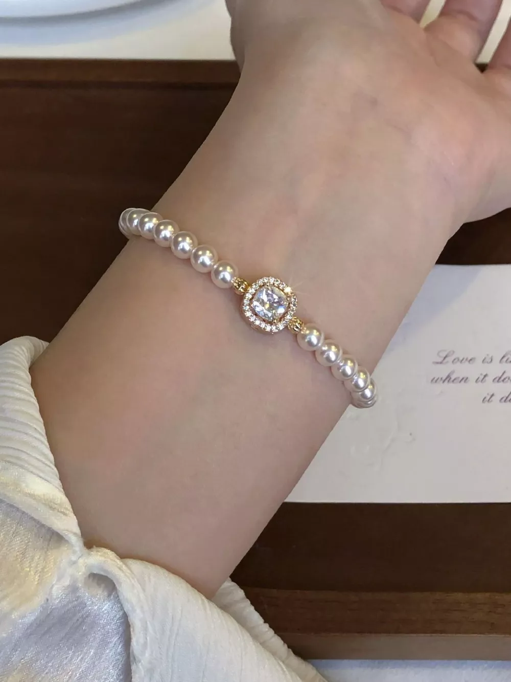 18K Gold-Plated Pearl Bracelet, image 5