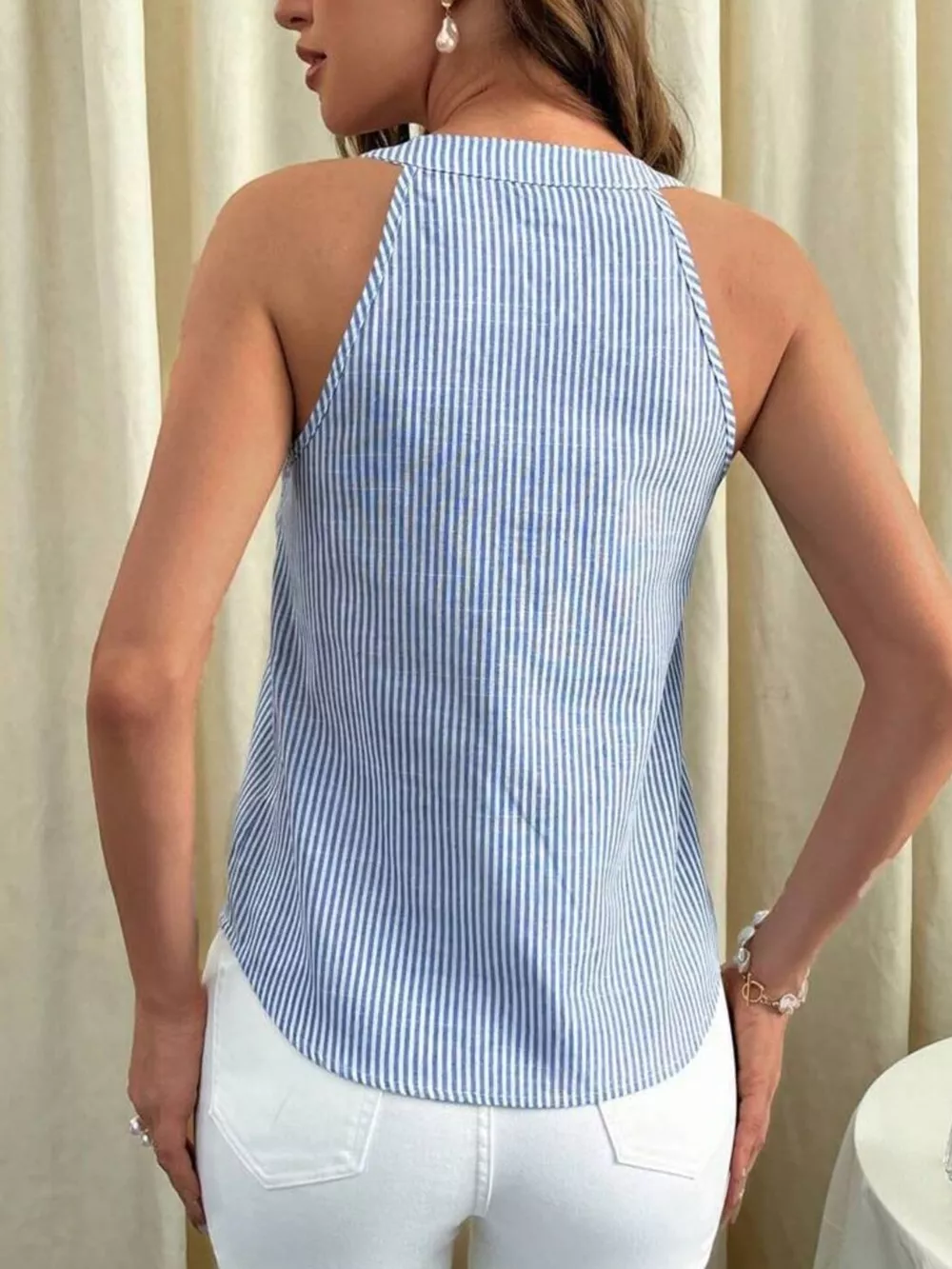 Strip Button Front Tank, image 2