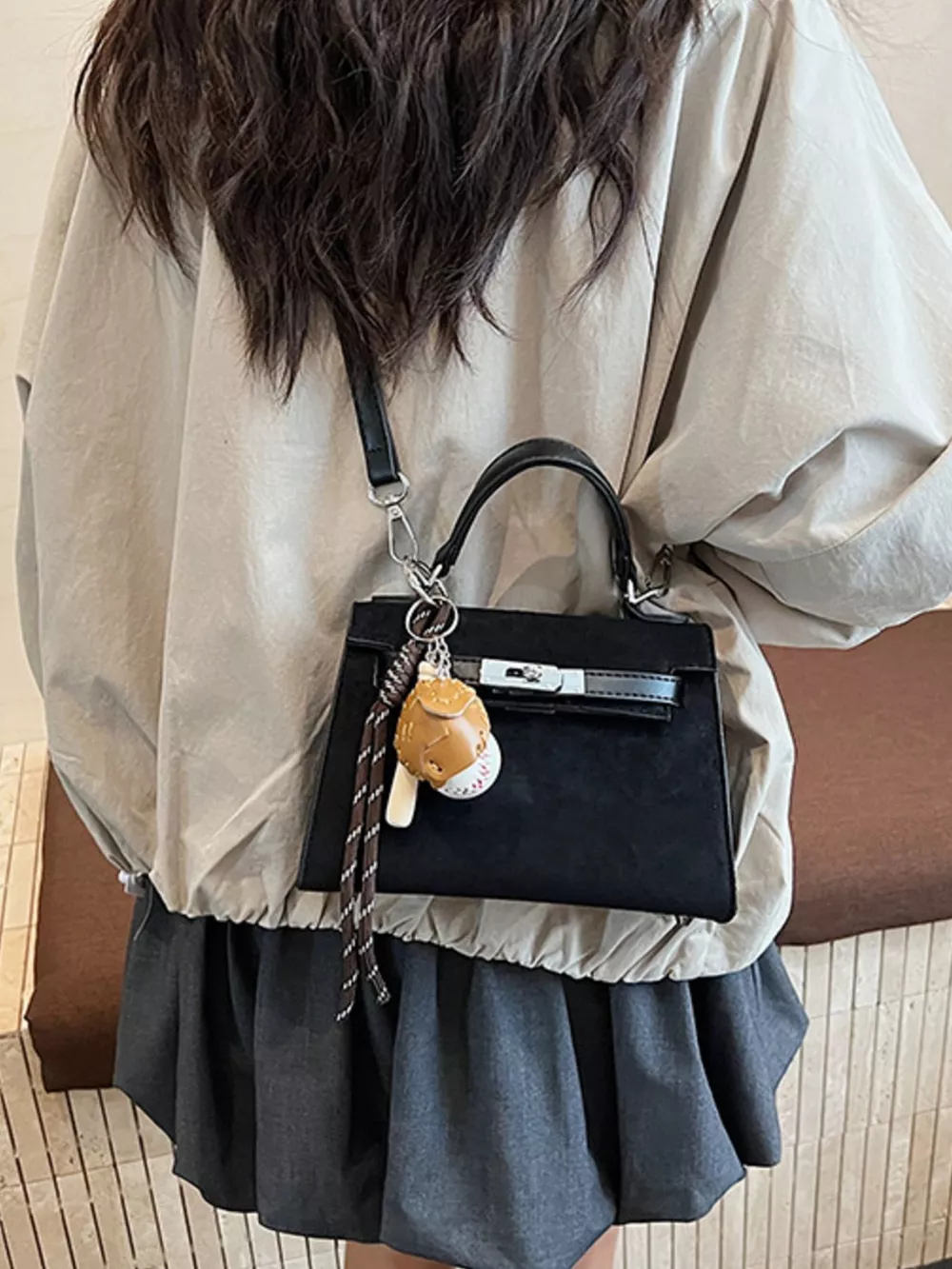 Crossbody Bag with Baseball Charm, image 7