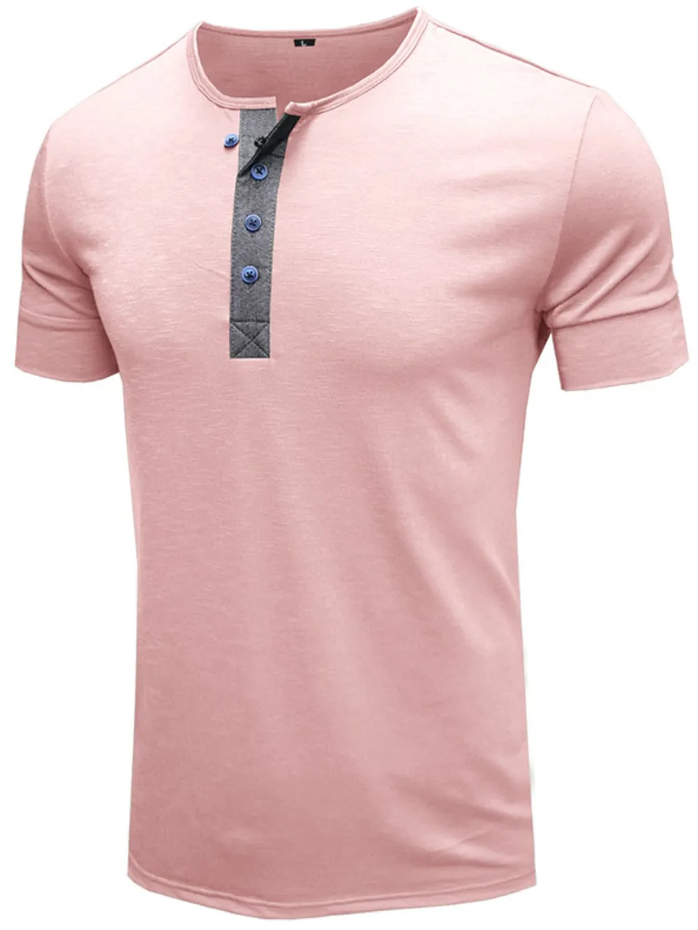 Men's Classic Button Detail Henley Polo T-Shirt, image 7
