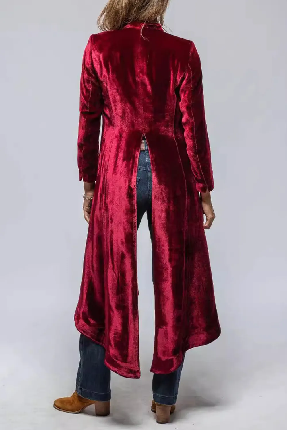 Slit Back Open Front Cardigan, image 9