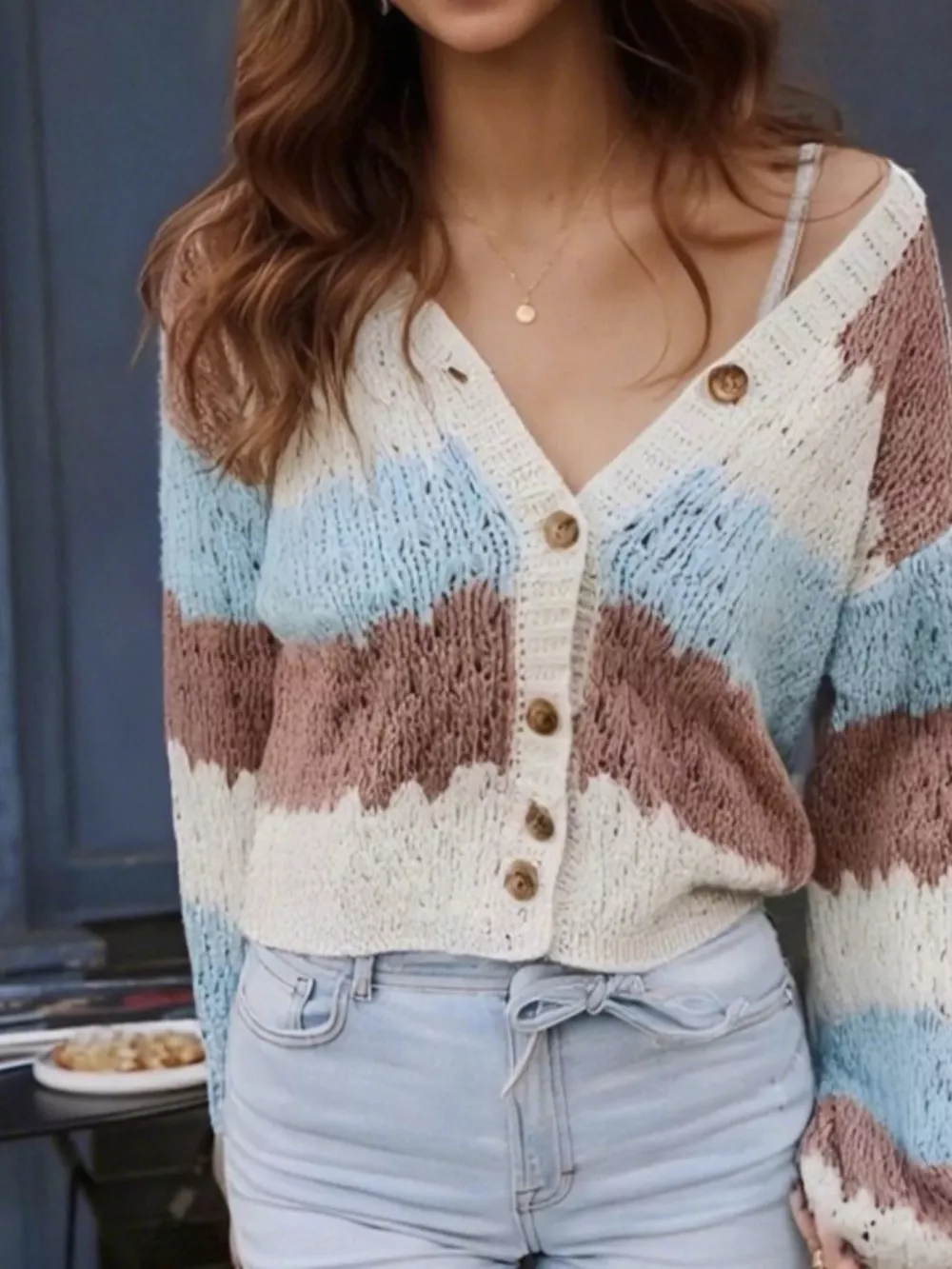 Color Block Button Up Cardigan, image 11