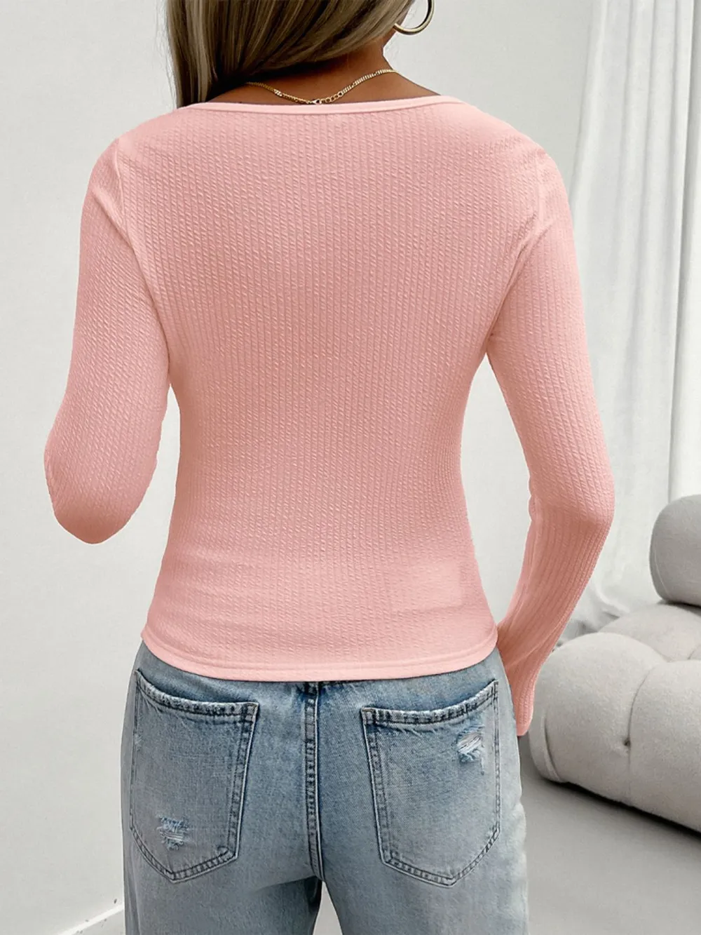 Lace Detail Scoop Neck Long Sleeve T-Shirt, image 16