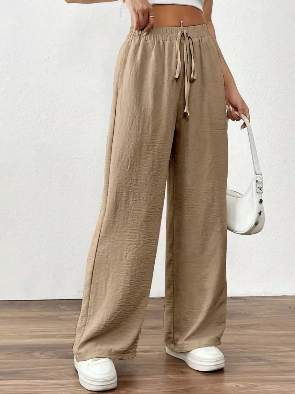 Casual Drawstring Wide Leg Pants, image 8