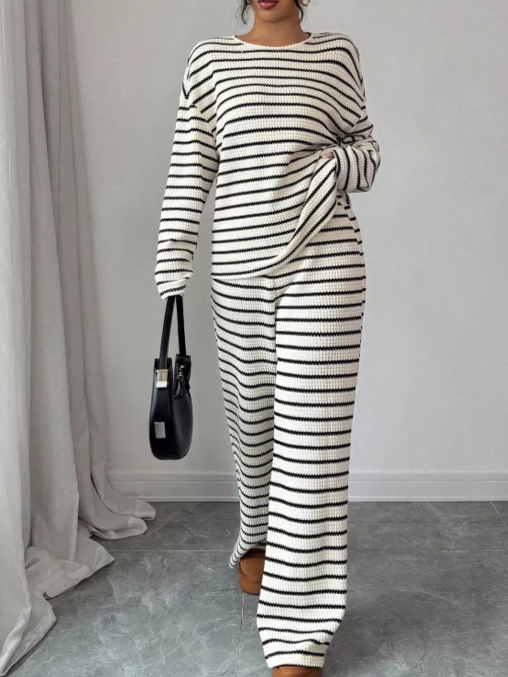 Striped Relaxed Fit Top and Pants Set, image 5