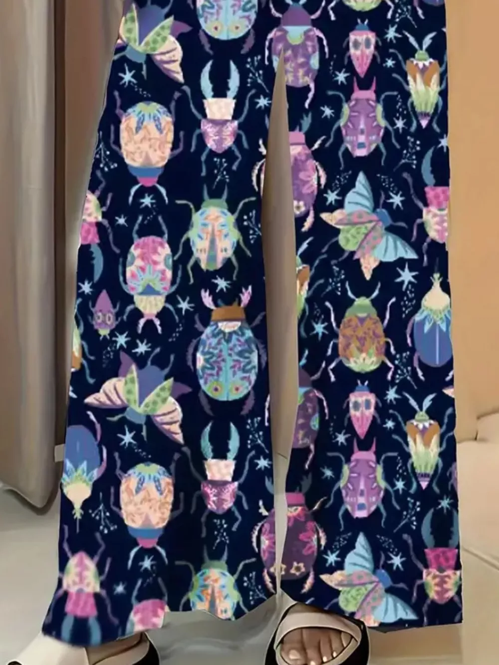 Printed Wide Leg Pants, image 4