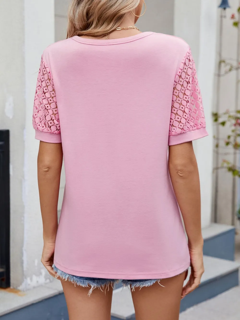 Lace Short Sleeve T-Shirt, image 36