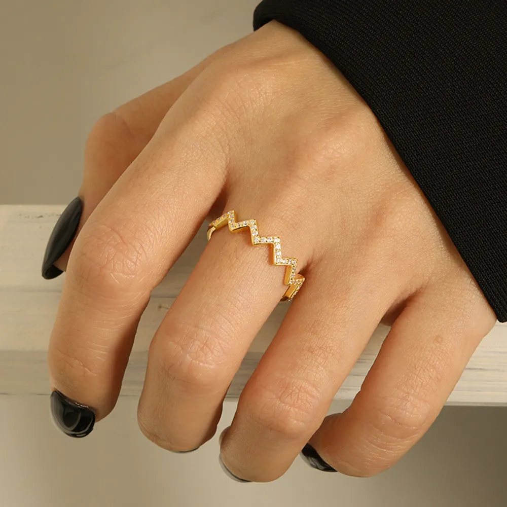 Wave Shape 925 Sterling Silver Ring, image 6