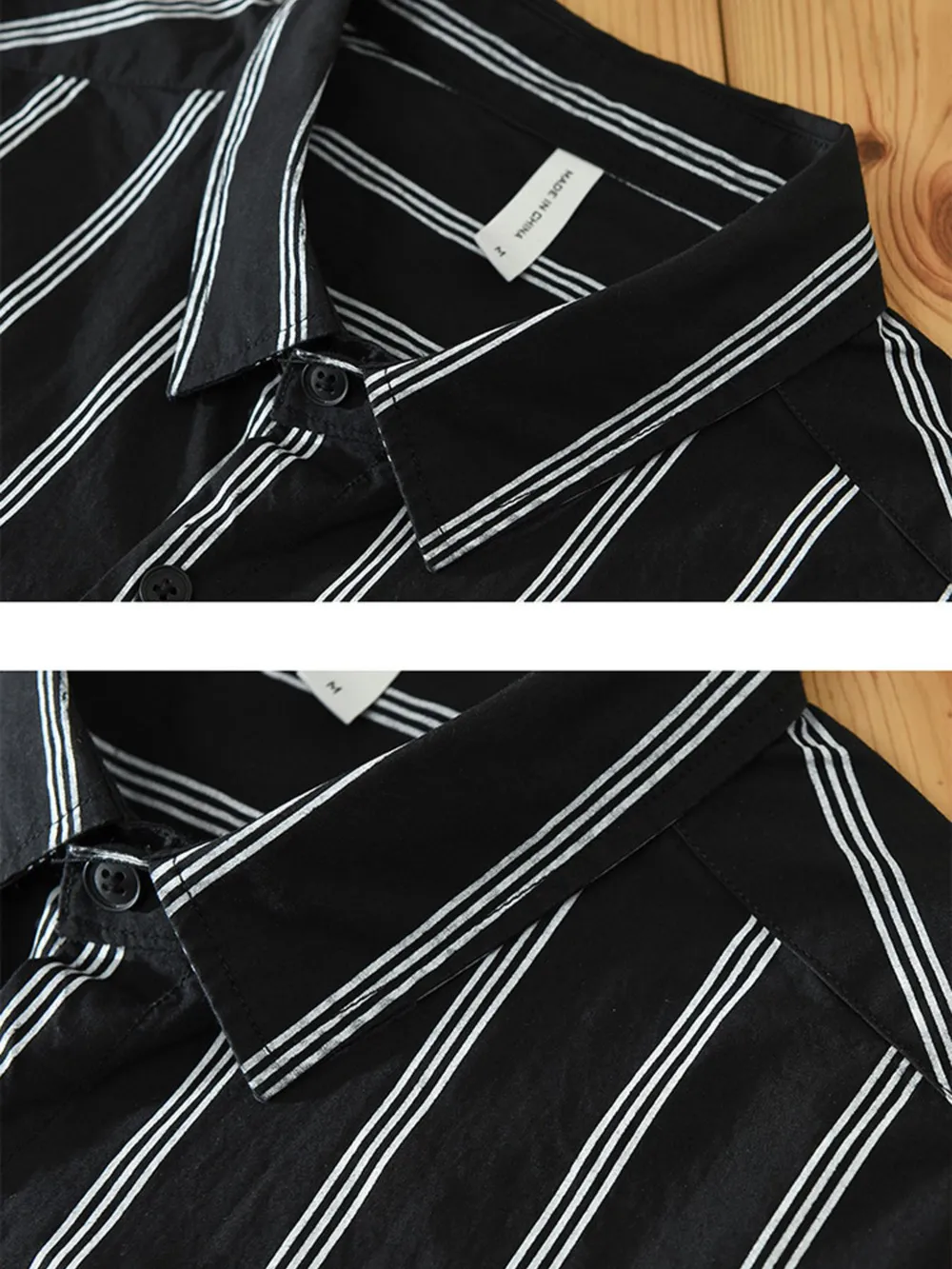 Men's Plus Size Classic Striped Short Sleeve Button-Up Shirt, image 4