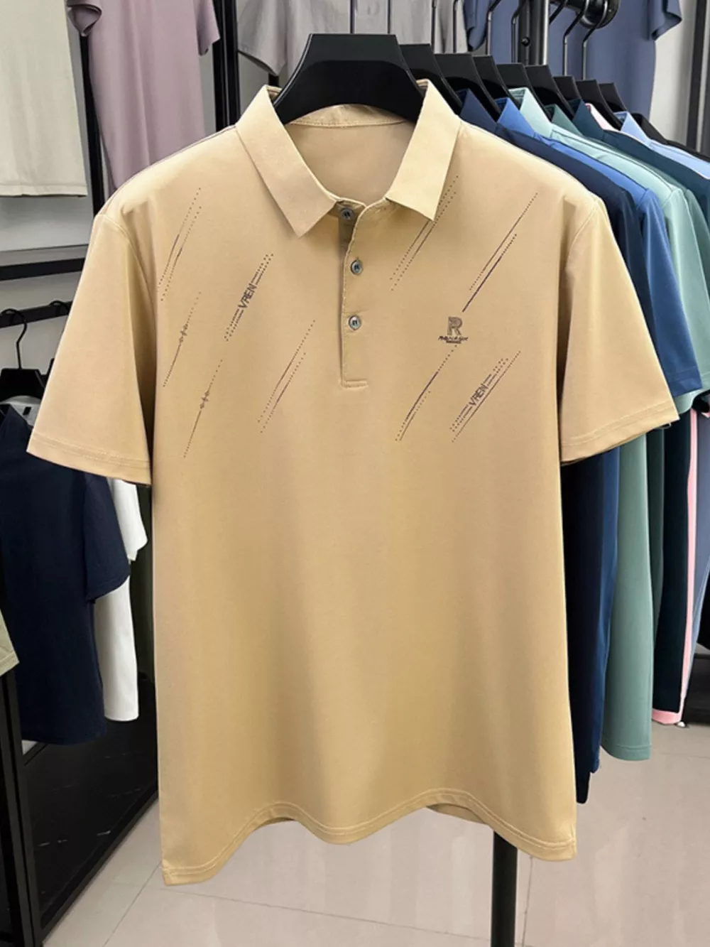 Men's Plus Size Button Detail Short Sleeve Polo, image 9