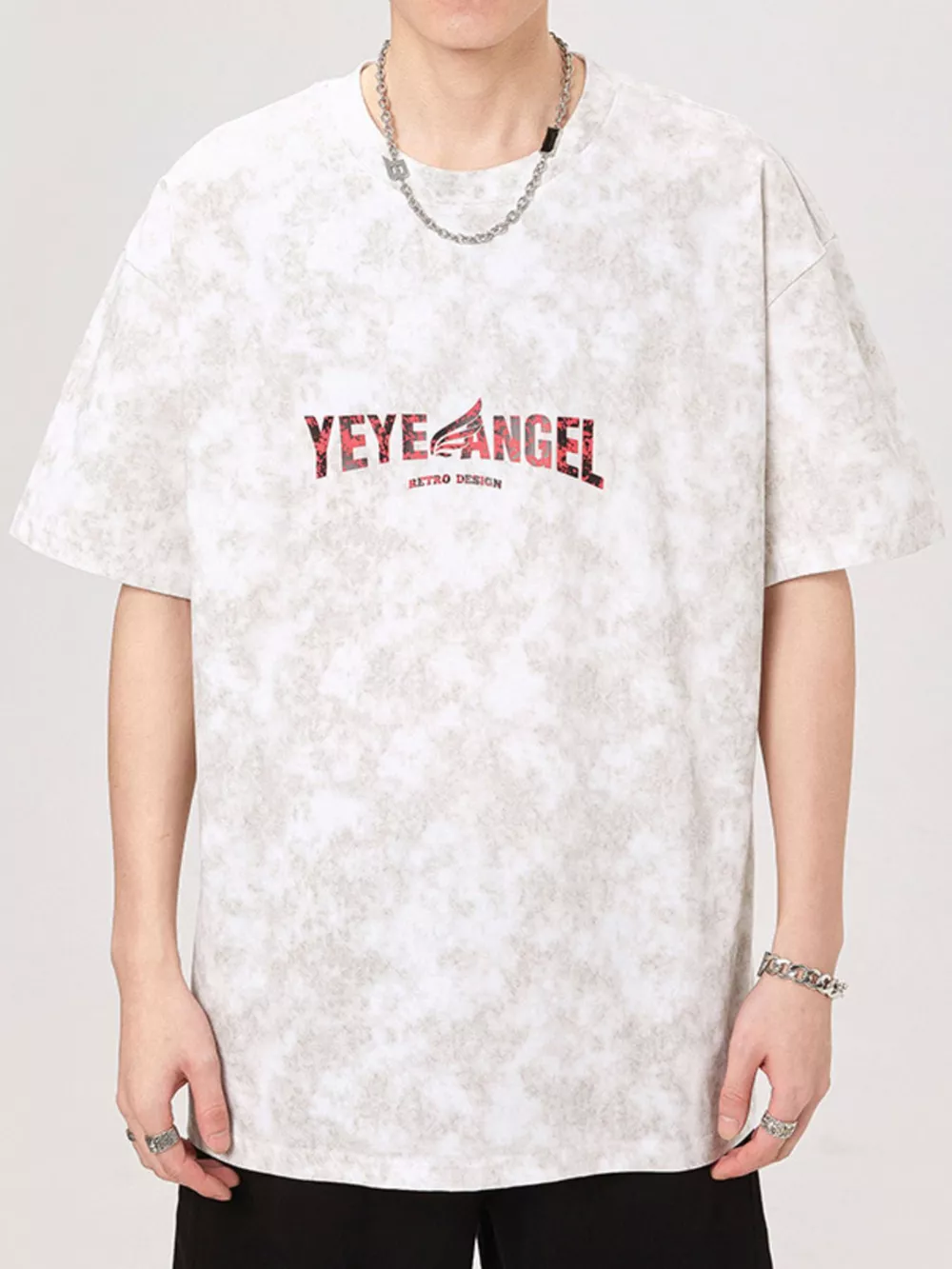 Men's Plus Size Letter Round Neck Short Sleeve T-Shirt, image 7