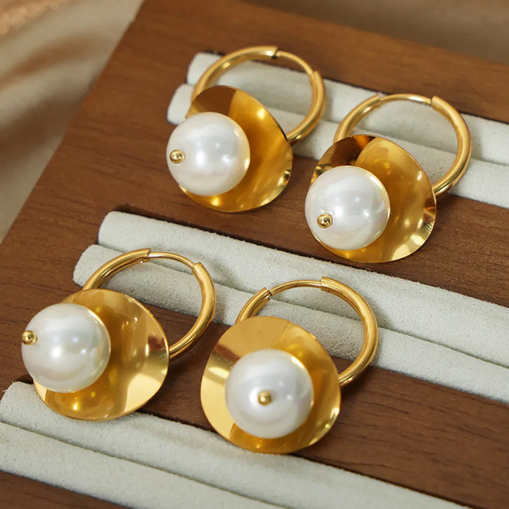 18K Gold-Plated Bead Dangle Earrings, image 4