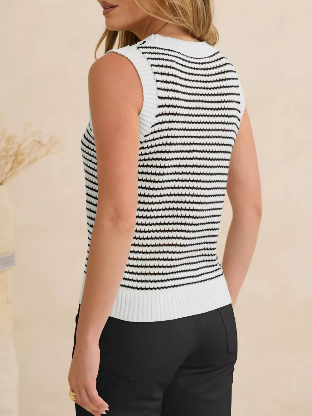 Striped Knit Sweater Vest, image 17