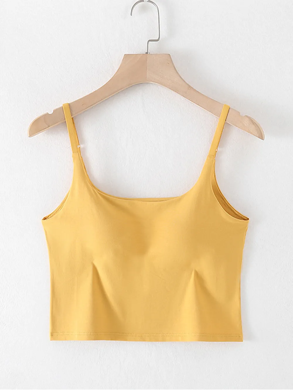 Scoop Neck Cropped Cami with Chest Pads, image 7