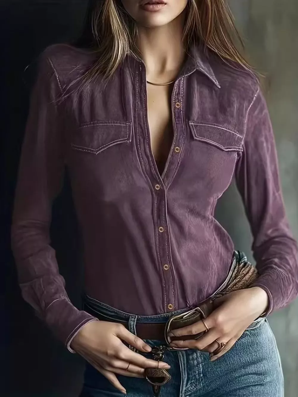 Classic Slim-Fit Long Sleeve Shirt, image 4