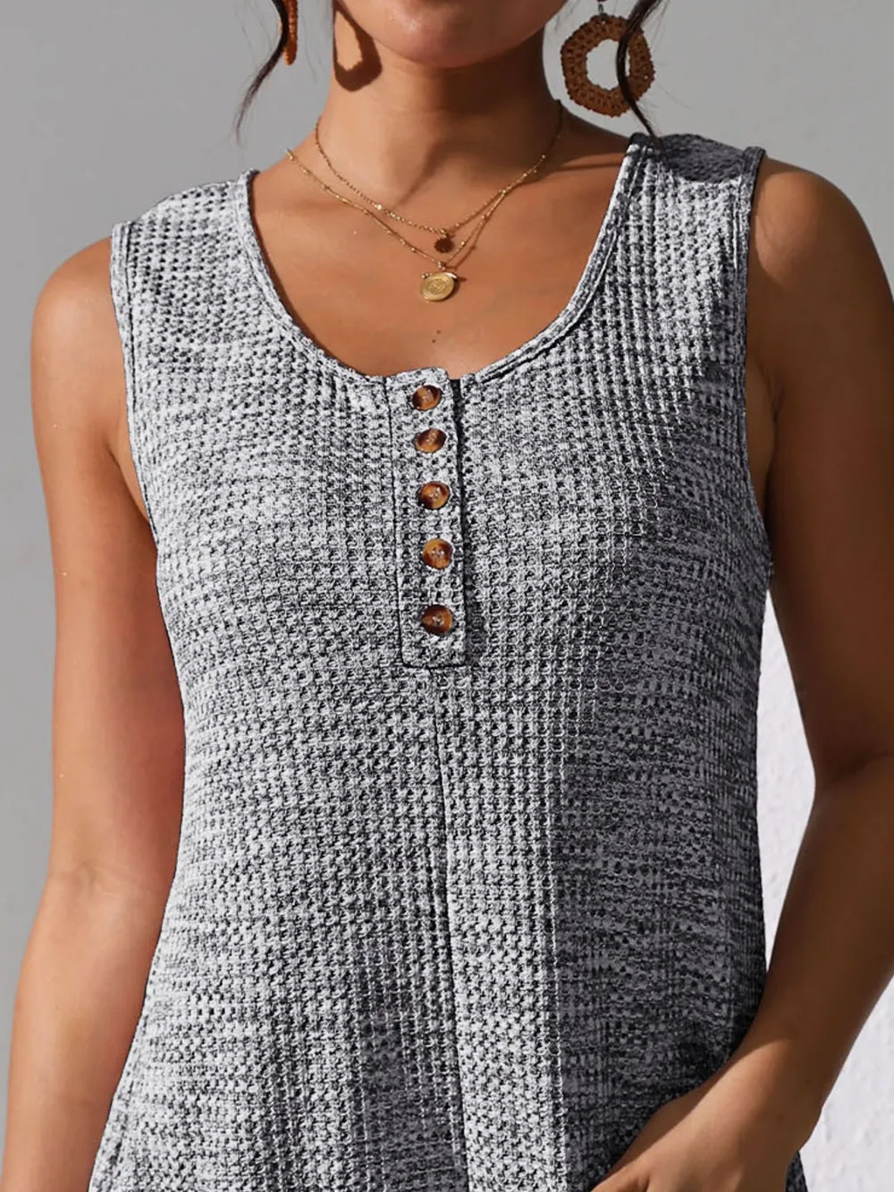 Full Size Button Front Romper with Pockets Plus Size, image 10