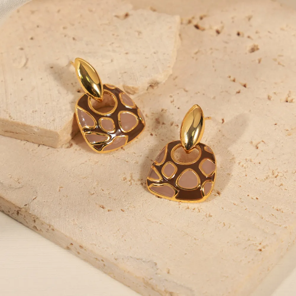 Copper Oil Drip Earrings, image 6