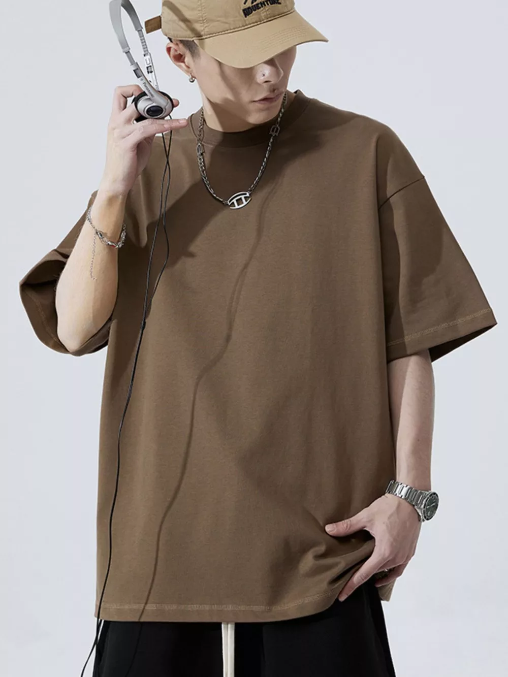 Men's Full Size Round Neck Half Sleeve T-Shirt Plus Size, image 4