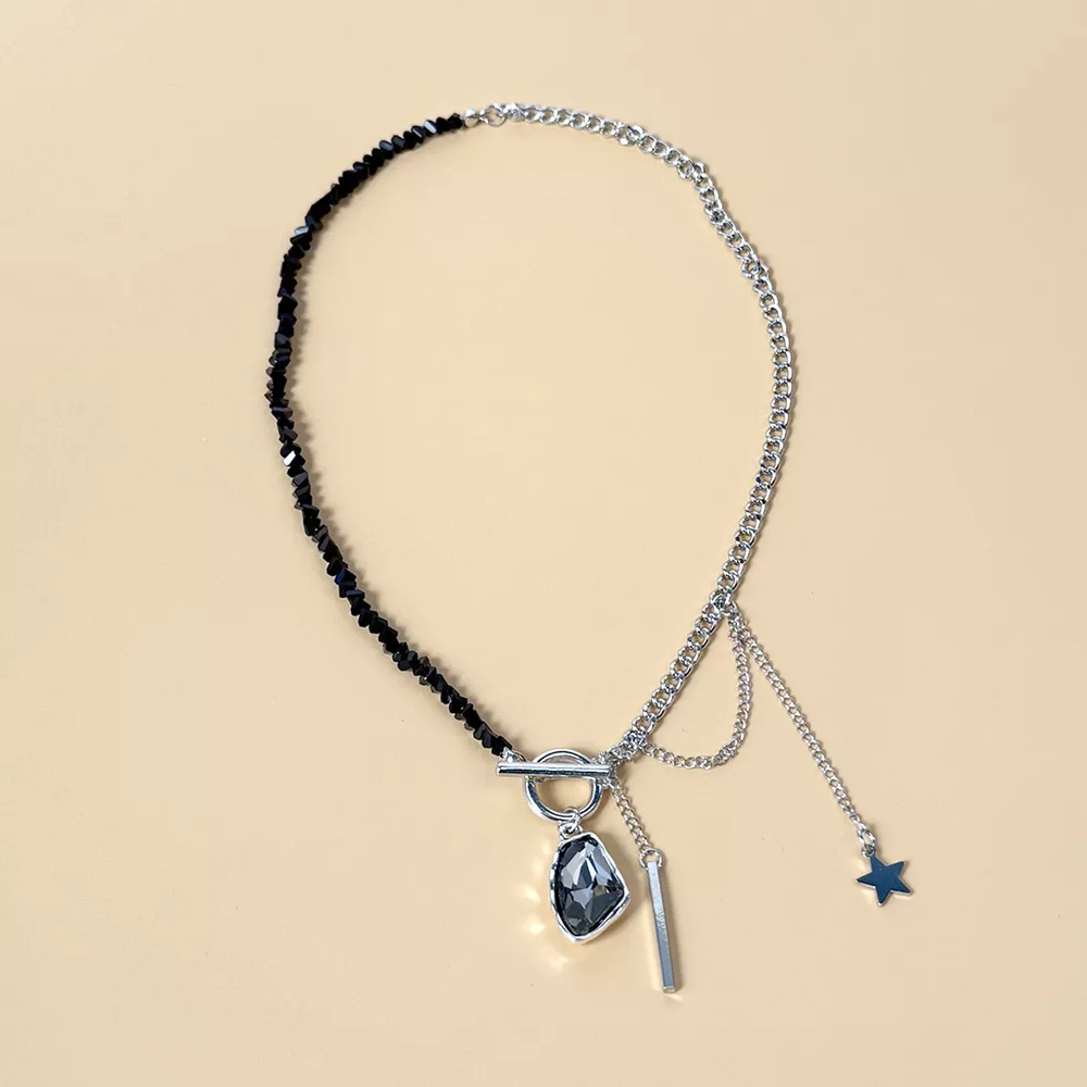 Gothic Punk Star Charm Toggle Necklace, image 6