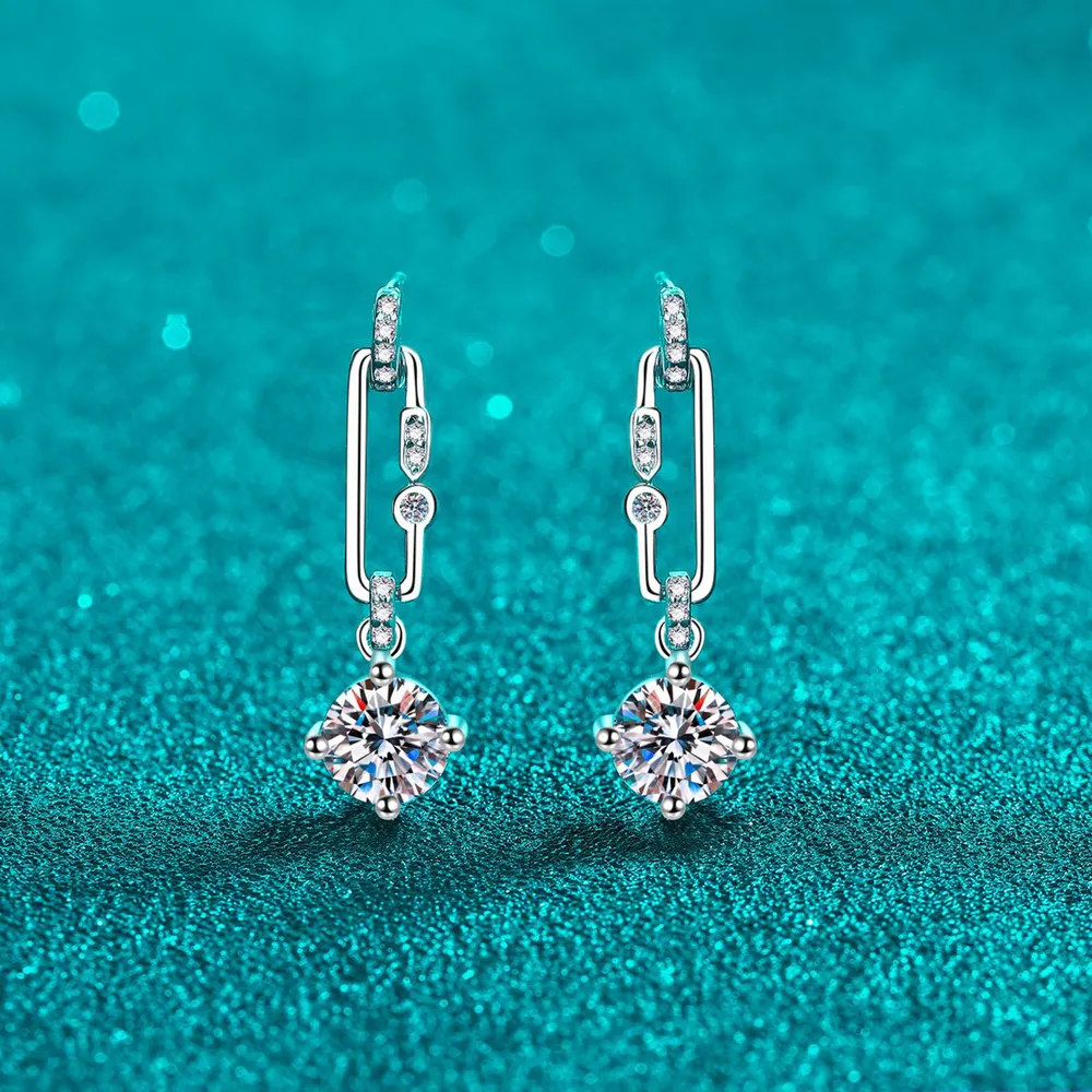 2 Carat Moissanite 925 Sterling Silver Earrings, image 3